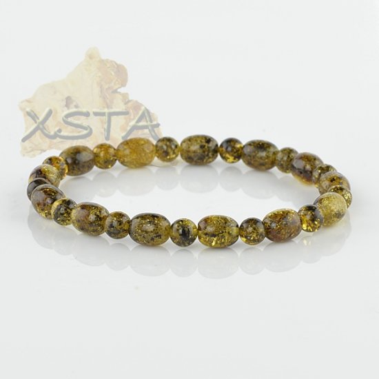 Wholesale green amber beads bracelet